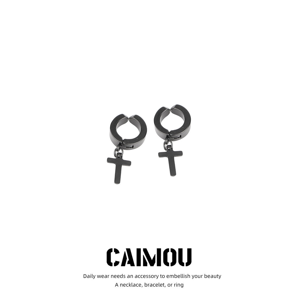 Cross pendant earrings
