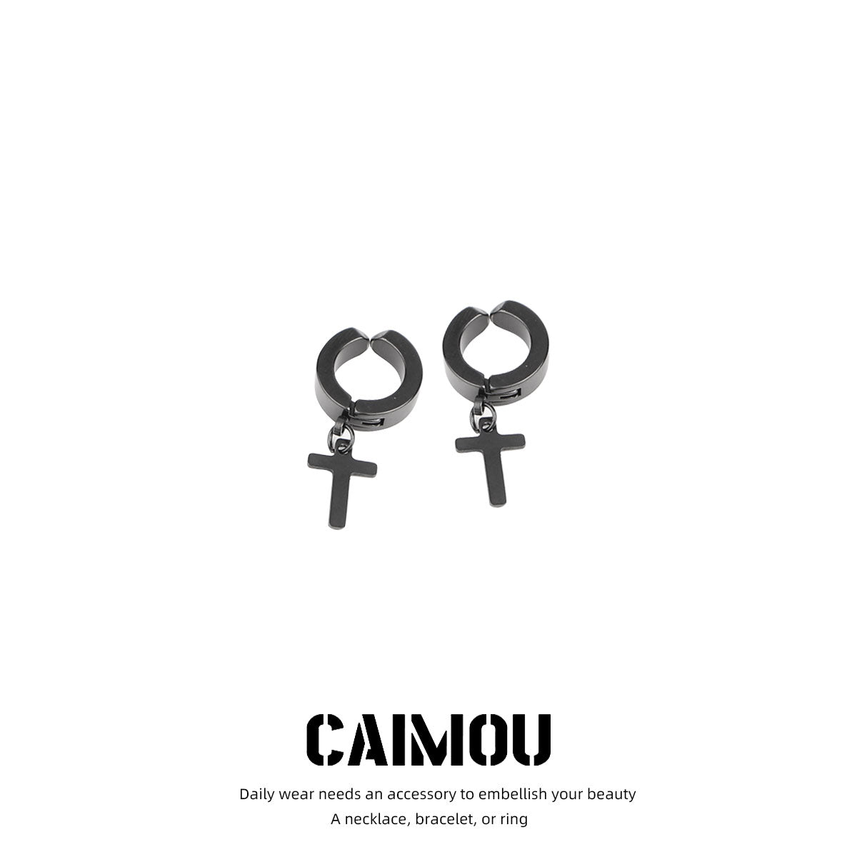 Cross pendant earrings