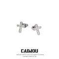 Cross Zircon Stud Earrings