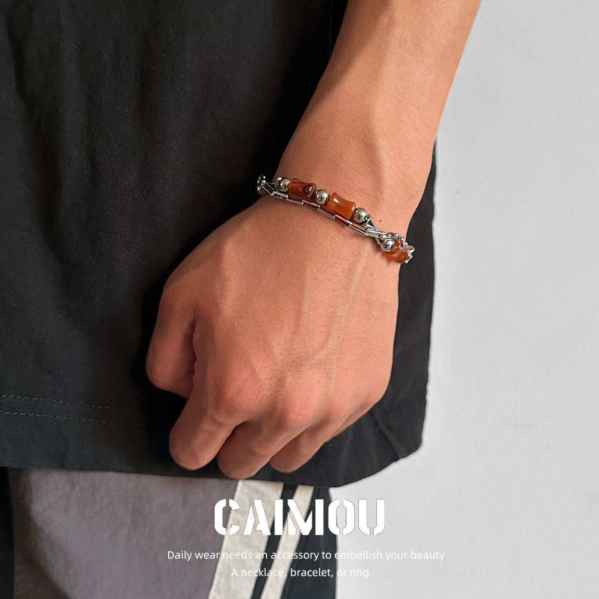 Brown Natural Stone Spliced Bracelet