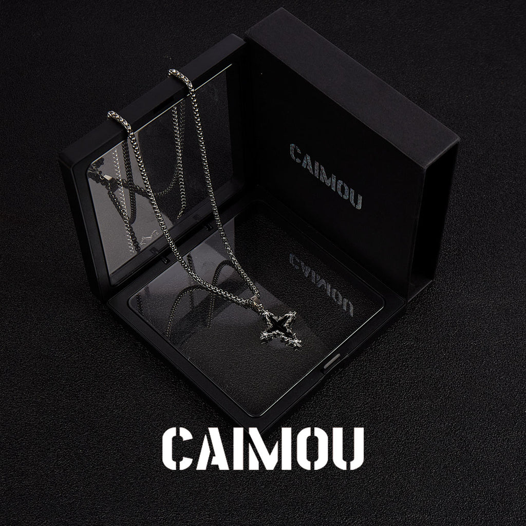 Black Icon Cross Necklace